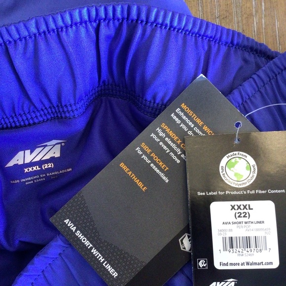 Avia Women's Plus Size Blue Running Short With Built-in Bike Liner Size XXXL-22 - Picture 8 of 9